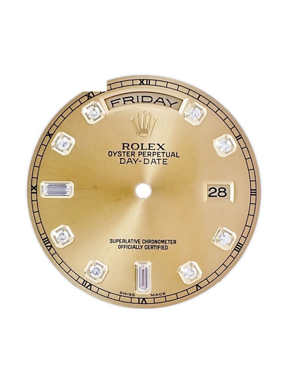 Rolex Watch Parts Day Date Dial for a Stainless Steel Diamond Champagne Gold